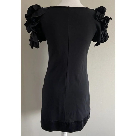 See By Chloe Dress Sheath Silk Ruffle Sleeve Black Size Small S *no size tag* - Picture 4 of 7